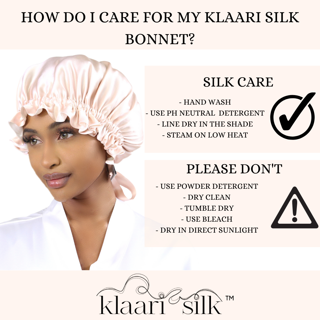 KLAARI Silk Bonnet Sleep Cap Silk Bonnet for Curly Hair Designer