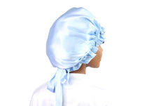 Load image into Gallery viewer, BABY BLUE &amp; IVORY - SILK BONNET
